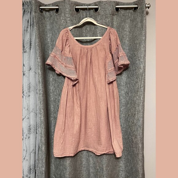 Old Navy | Flutter-Sleeve Tie-Back Mini Swing Dress | 3x - Picture 4 of 6